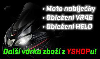 Baterie, nabíječky, Dainese VR46 a široký sortiment velikostí HELD